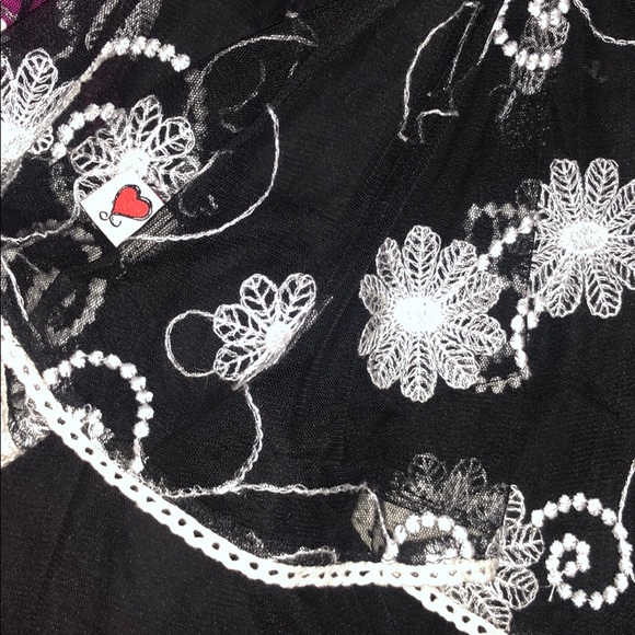 NWOT Mim-Pi BLK layered embroidered girls skirt - Picture 4 of 5